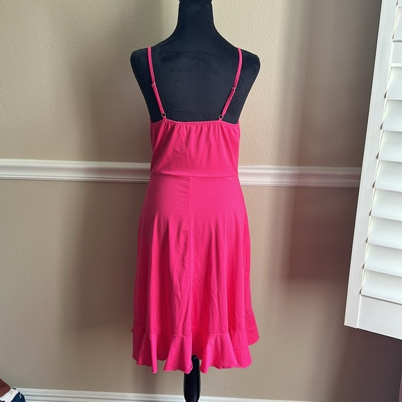 Woman’s Pink Wrap Style Dress Adjustable Straps  Size S Spring Summer - Picture 4 of 5
